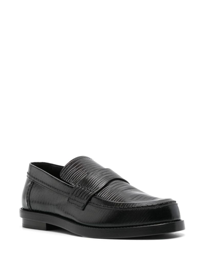 Embossed Leather Loafers
