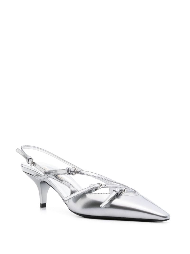 Silver Buckled Pumps