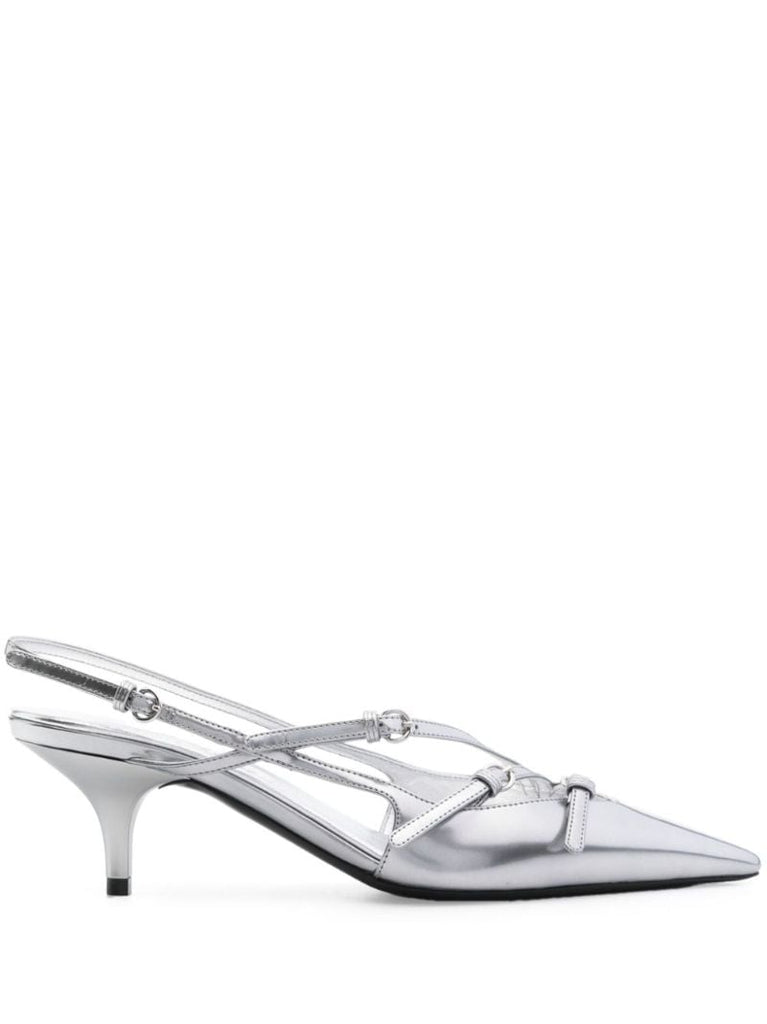 Silver Buckled Pumps