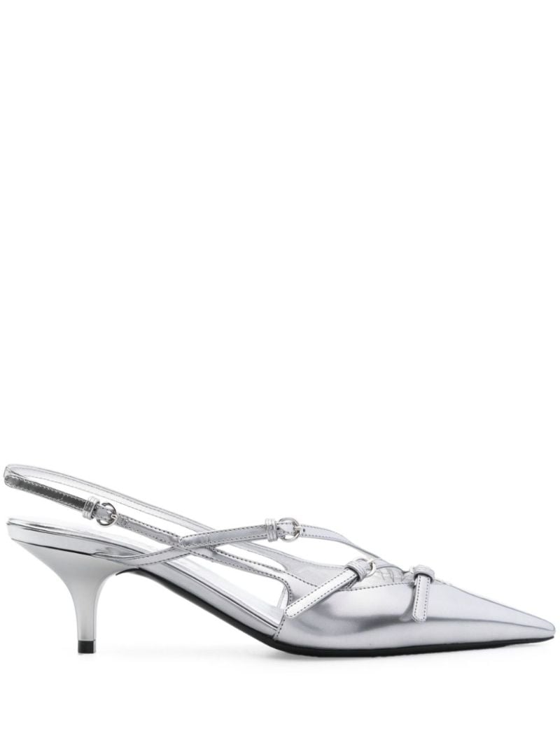 Silver Buckled Pumps