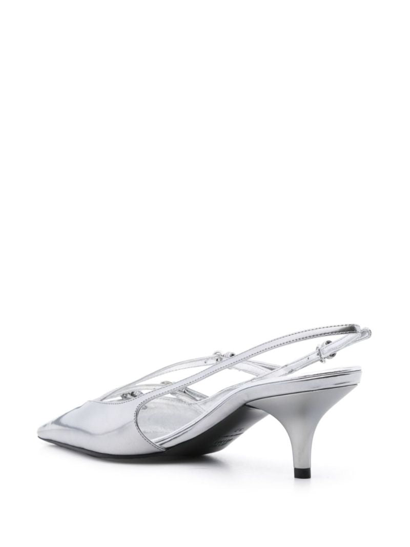 Silver Buckled Pumps