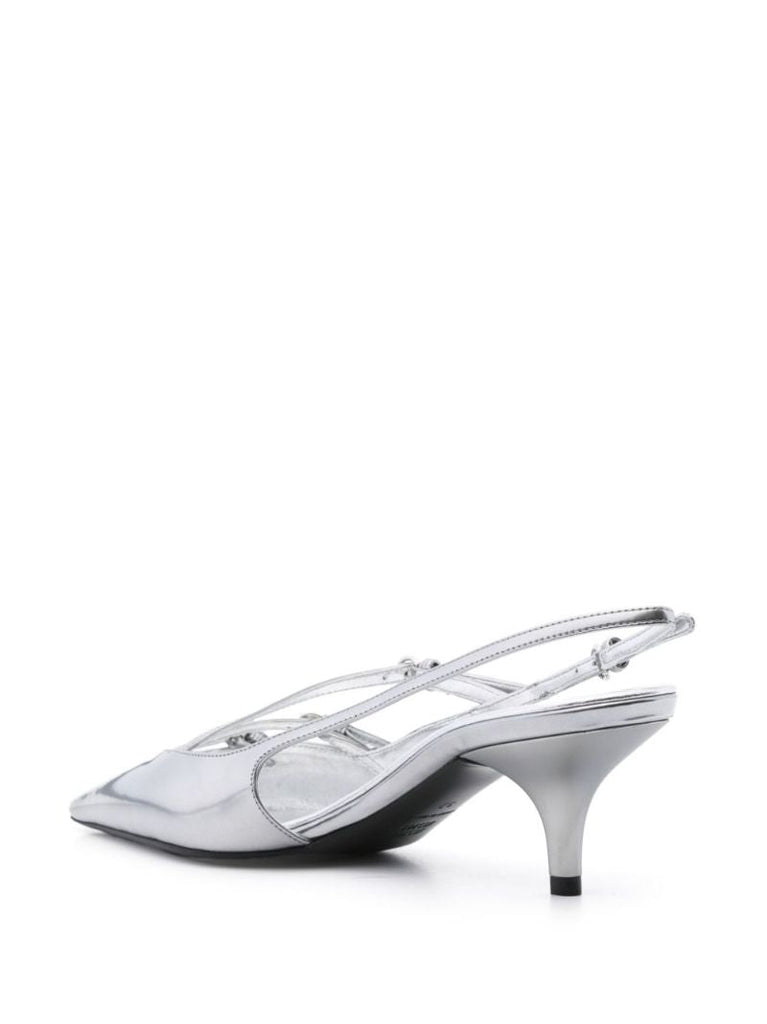 Silver Buckled Pumps