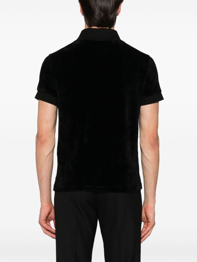 Black Velour Polo Shirt