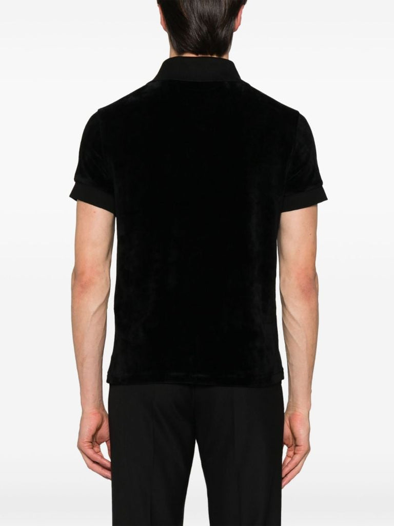 Black Velour Polo Shirt
