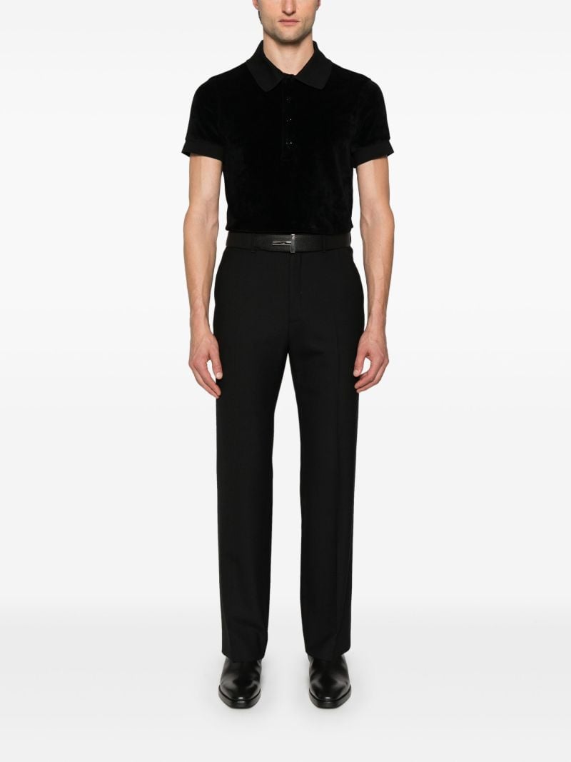 Black Velour Polo Shirt