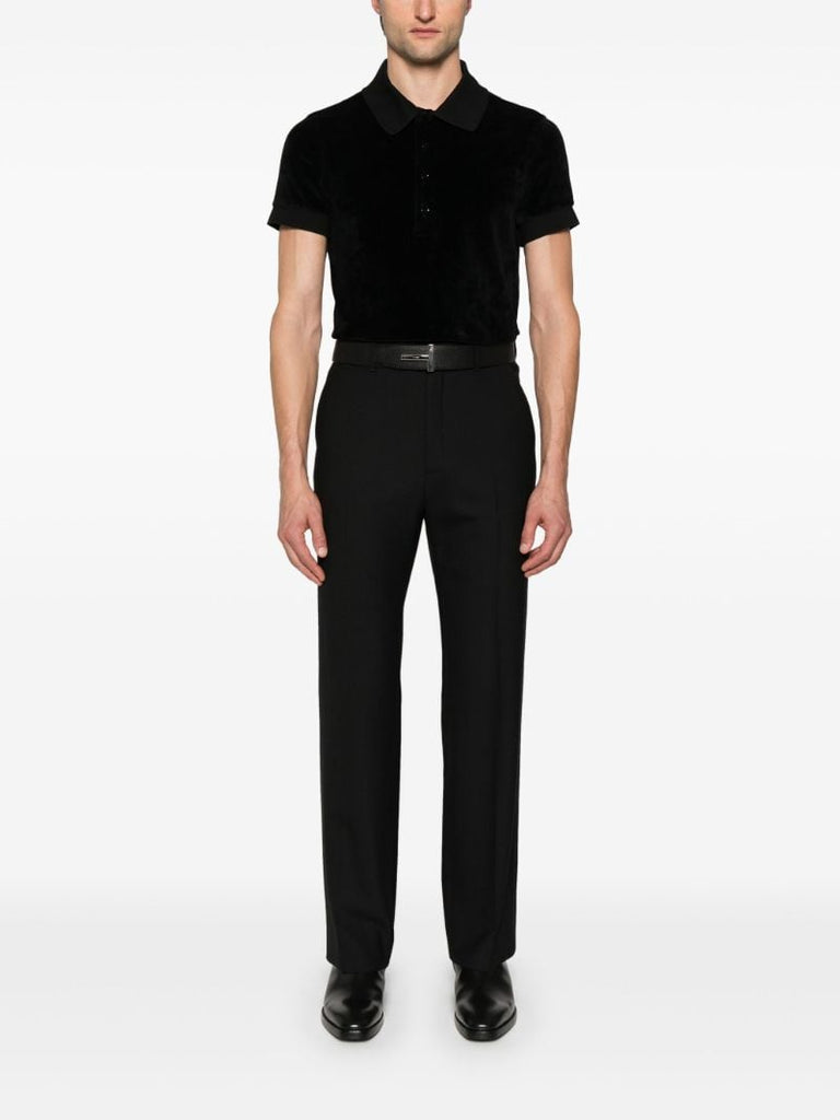 Black Velour Polo Shirt