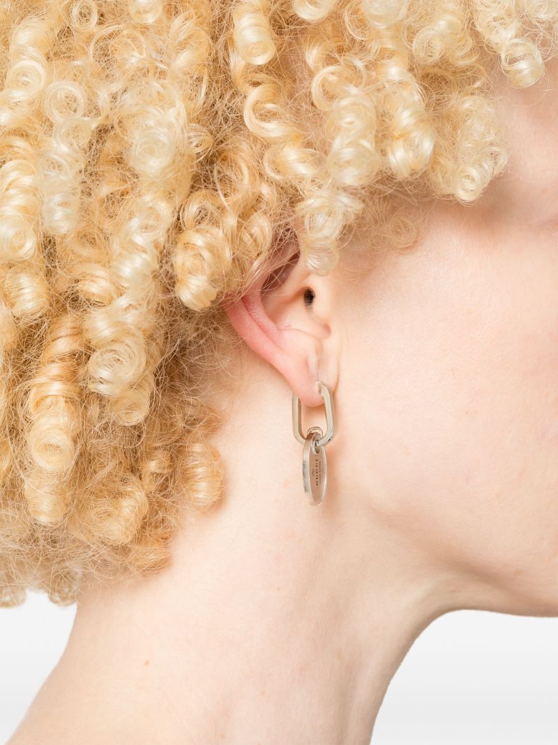 Sterling Silver Logo-engraved Earrings