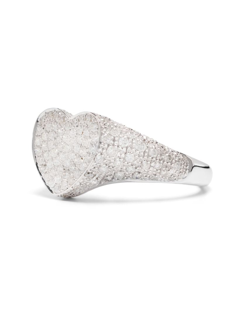 9k White Gold Mini Coeur Diamond Ring