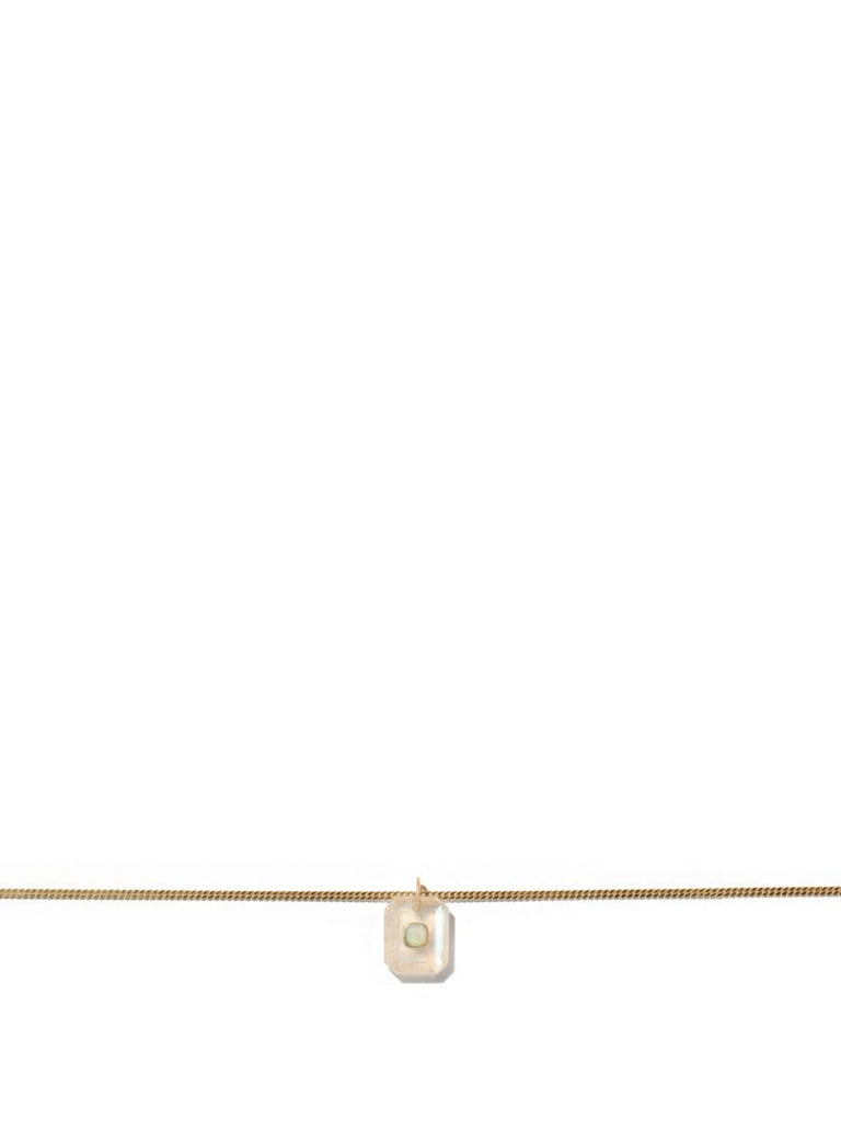 9k Yellow Gold Moonstone Necklace