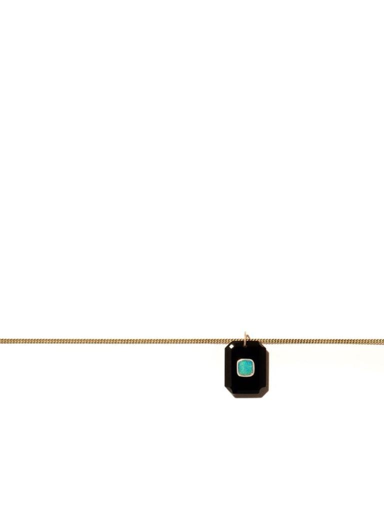 9k Yellow Gold Onyx Necklace