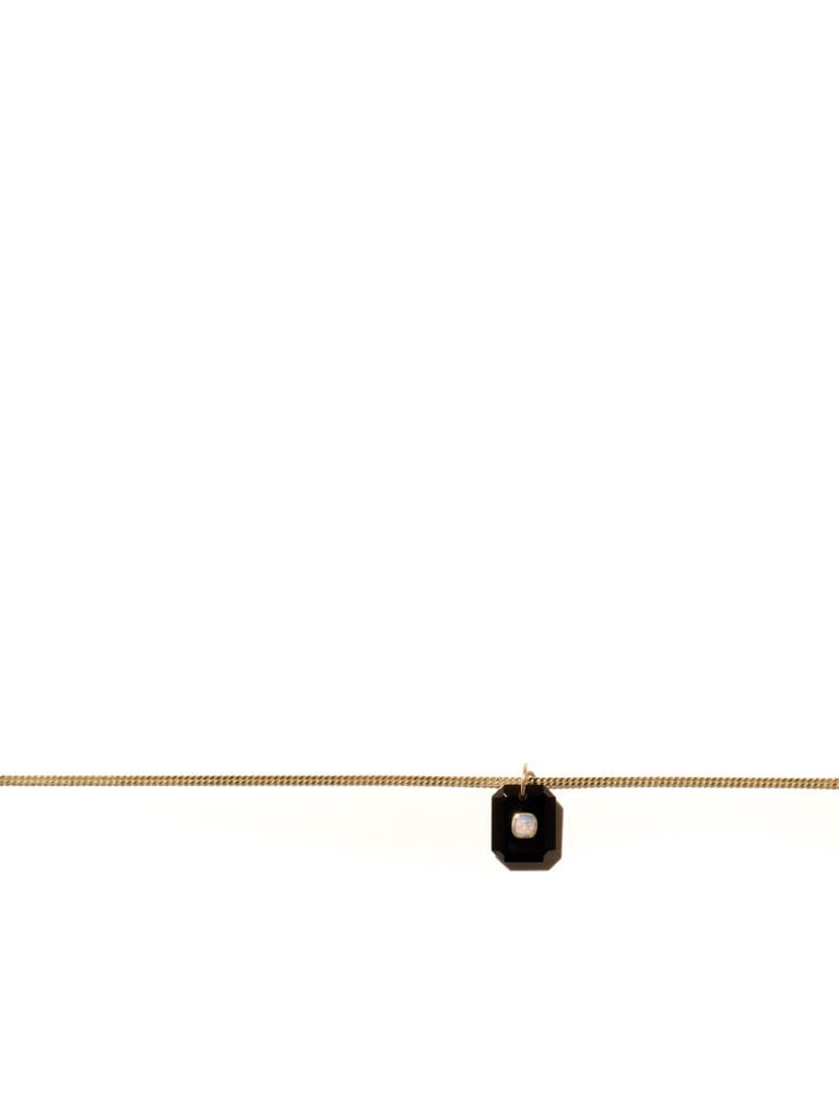 9k Yellow Gold Onyx Necklace