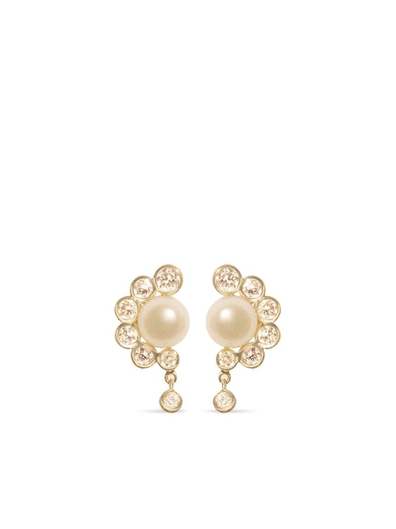 9k Yellow Pearl Gold Earrings