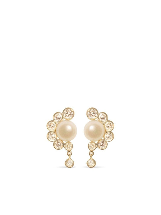 9k Yellow Pearl Gold Earrings