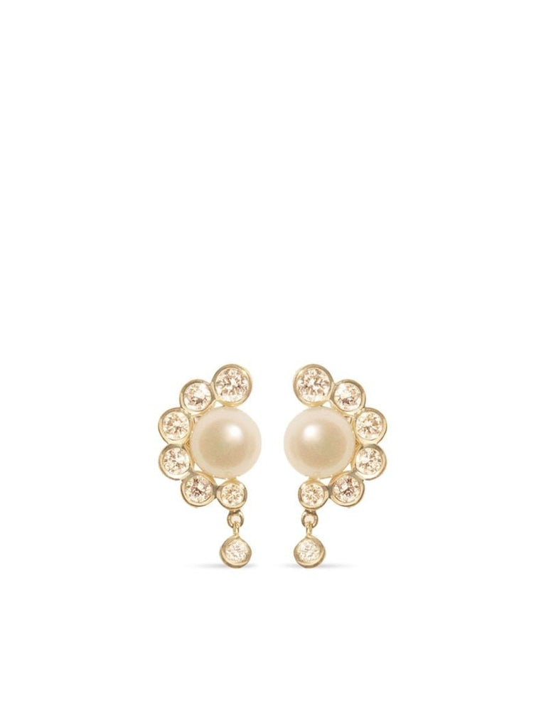 9k Yellow Pearl Gold Earrings