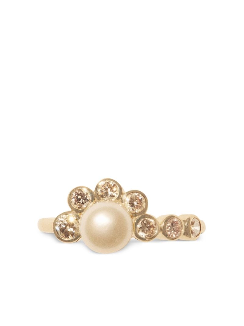9k Yellow Gold Pearl Ring