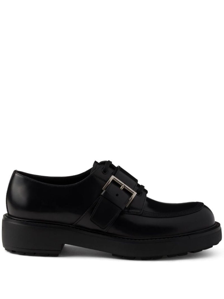 Black Leather Derby Sooes