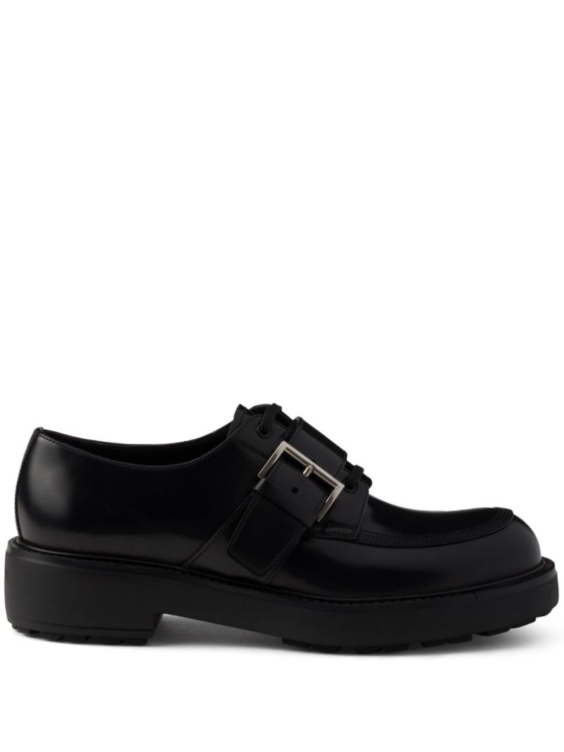 Black Leather Derby Sooes