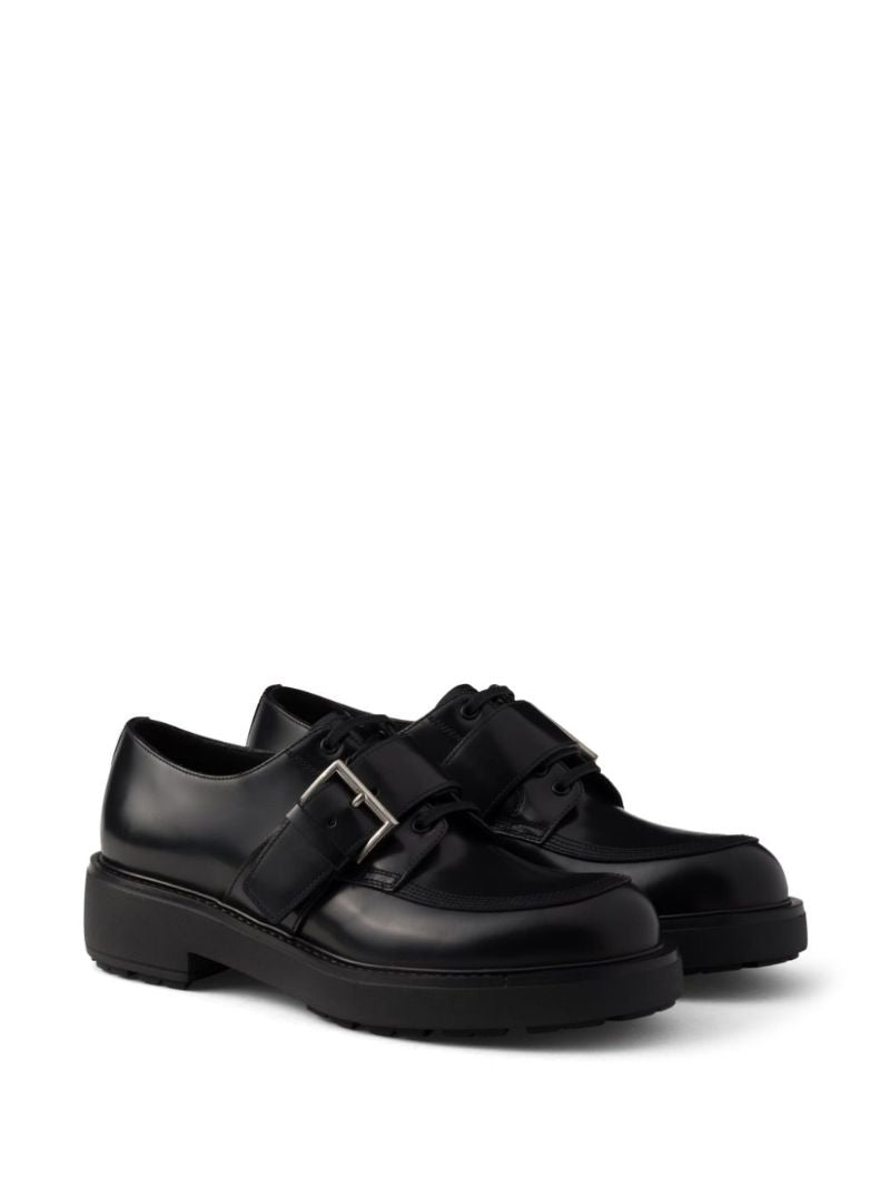 Black Leather Derby Sooes