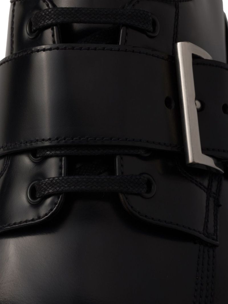Black Leather Derby Sooes