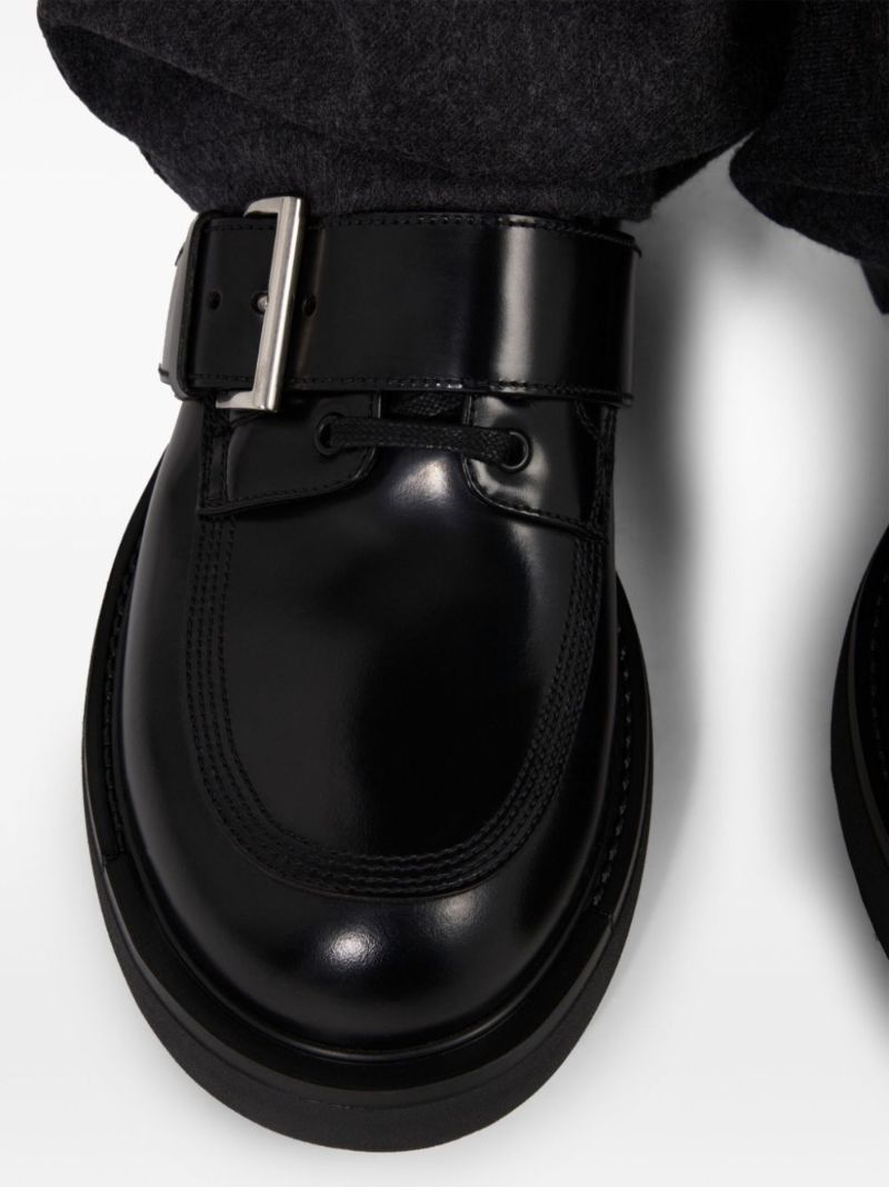 Black Leather Derby Sooes