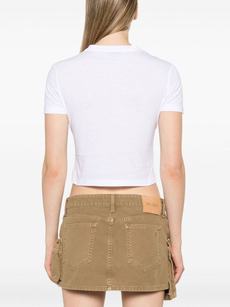 Logo-embossed Cropped T-shirt