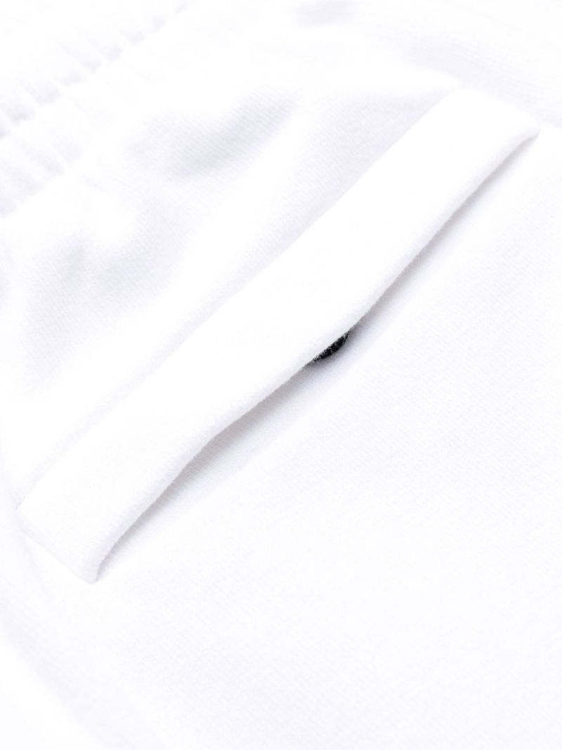 White Diag Print Track Pants