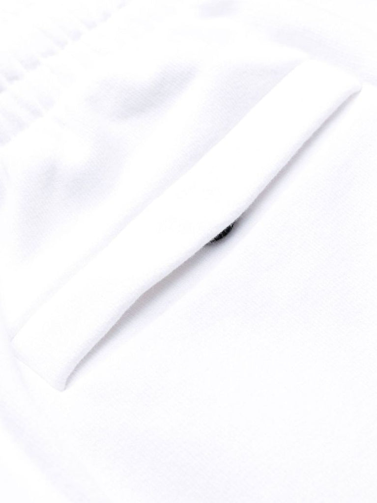 White Diag Print Track Pants