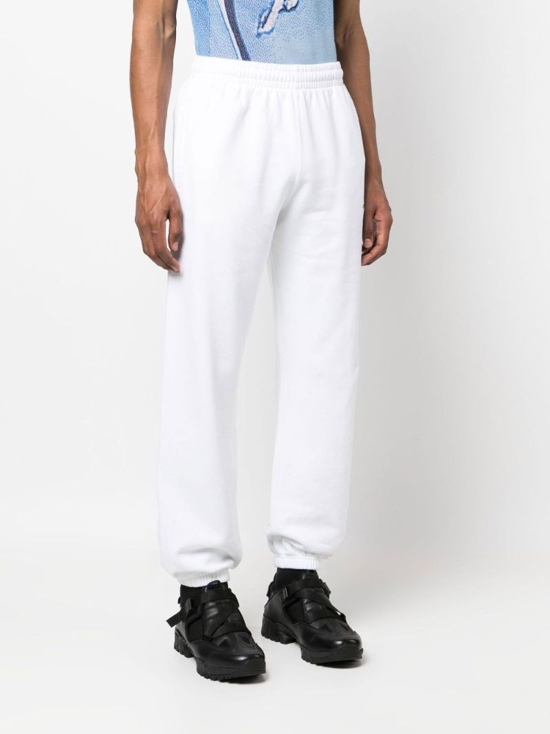 White Diag Print Track Pants