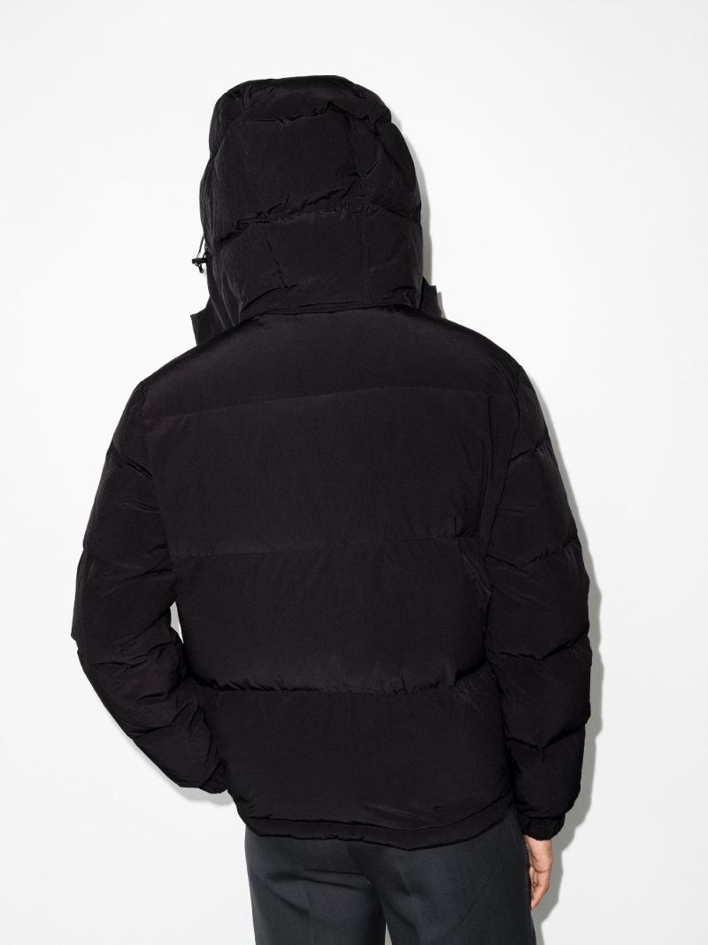 Black Logo Patch Puffer Coat