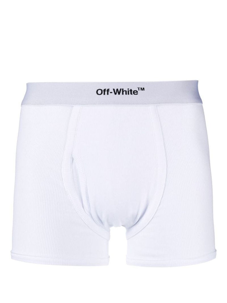 White Logo Waistband Boxer Briefs Set