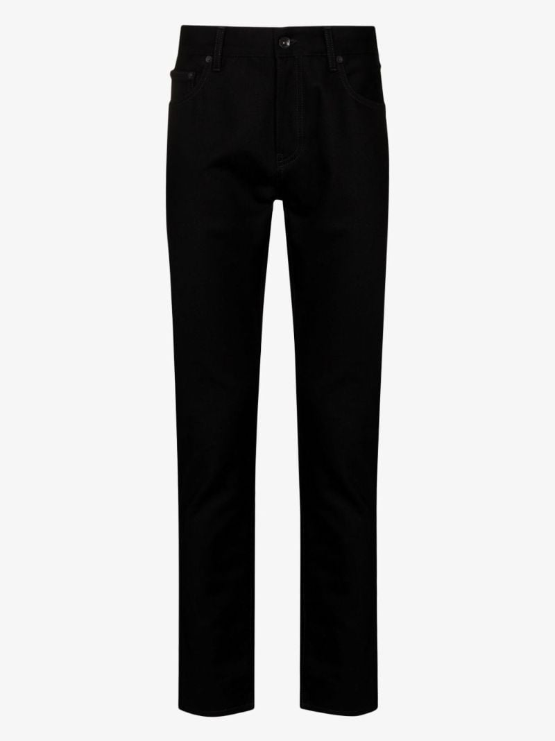Black Diag Straight Leg Denim Jeans