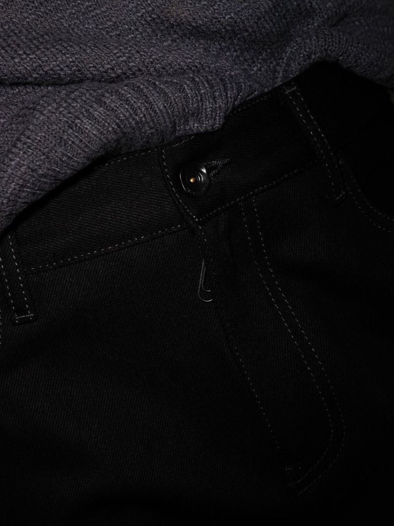 Black Diag Straight Leg Denim Jeans