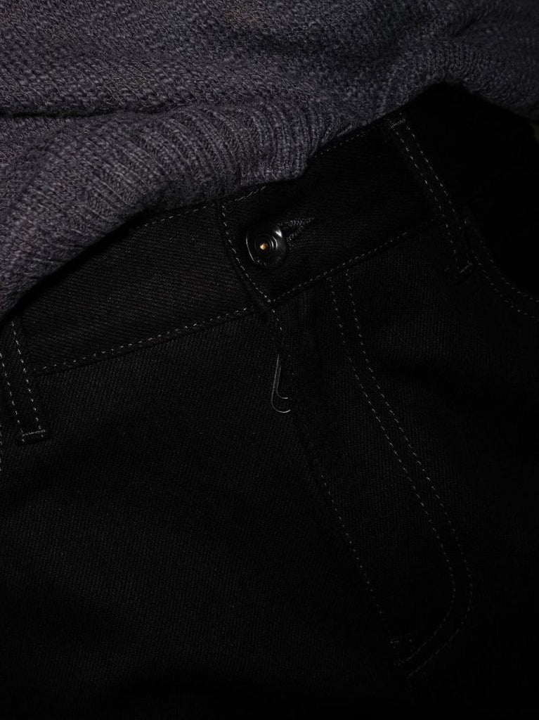 Black Diag Straight Leg Denim Jeans