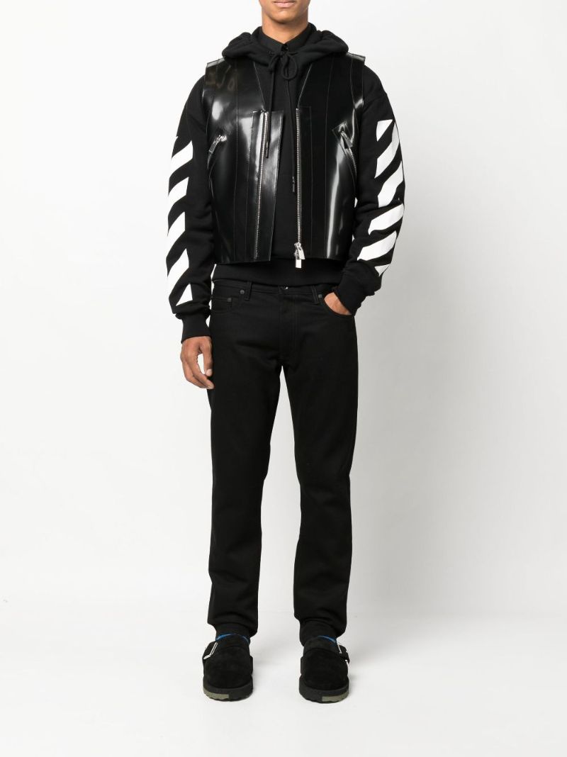 Black Diag Straight Leg Jeans