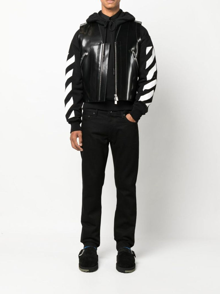 Black Diag Straight Leg Jeans