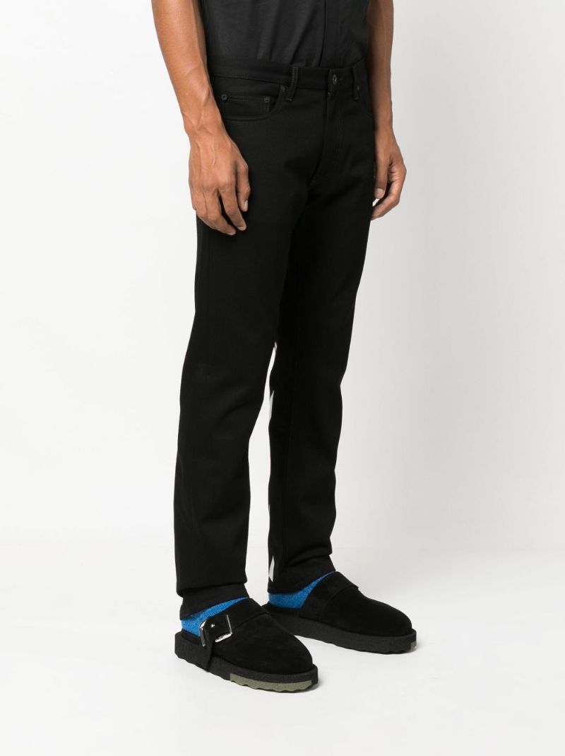 Black Diag Straight Leg Jeans