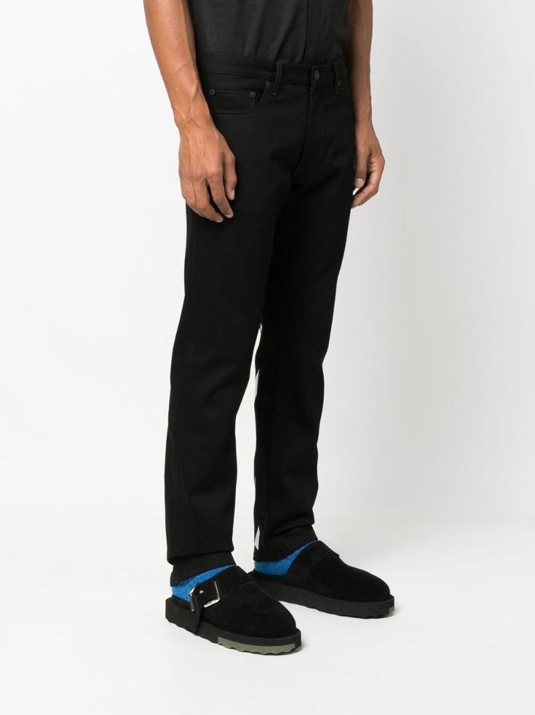 Black Diag Straight Leg Jeans