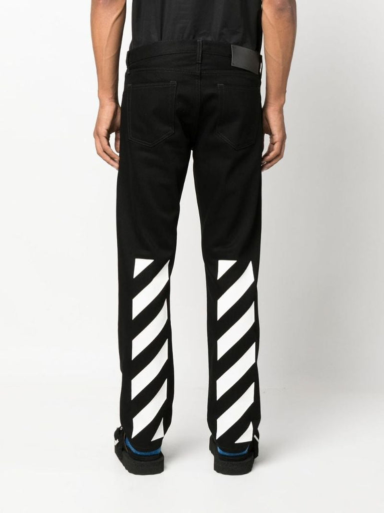 Black Diag Straight Leg Jeans