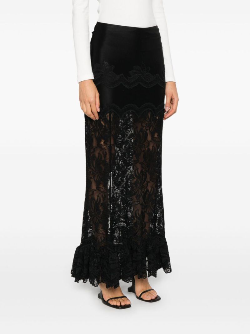 Black Lace Long Skirt