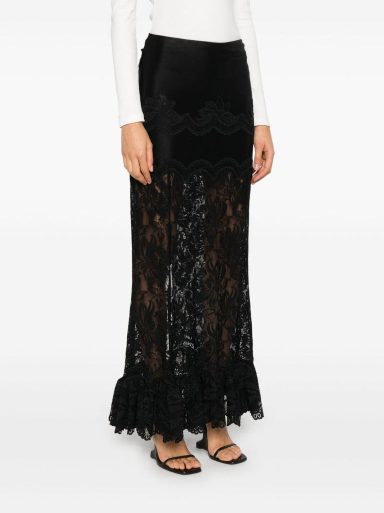 Black Lace Long Skirt