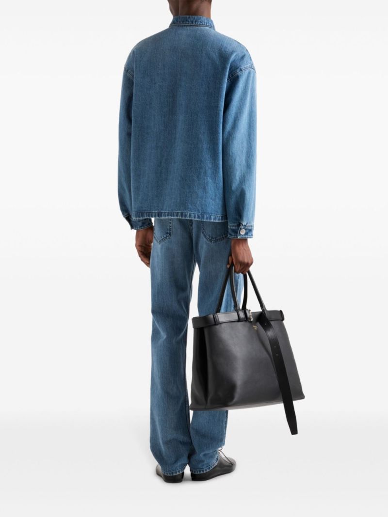 Blue Triangle-logo Denim Overshirt
