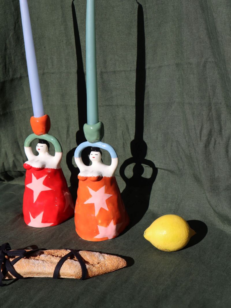 X Browns Porcelain Candle Holders (set of Two)