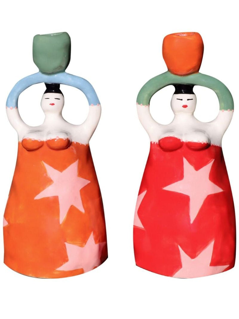X Browns Porcelain Candle Holders (set of Two)
