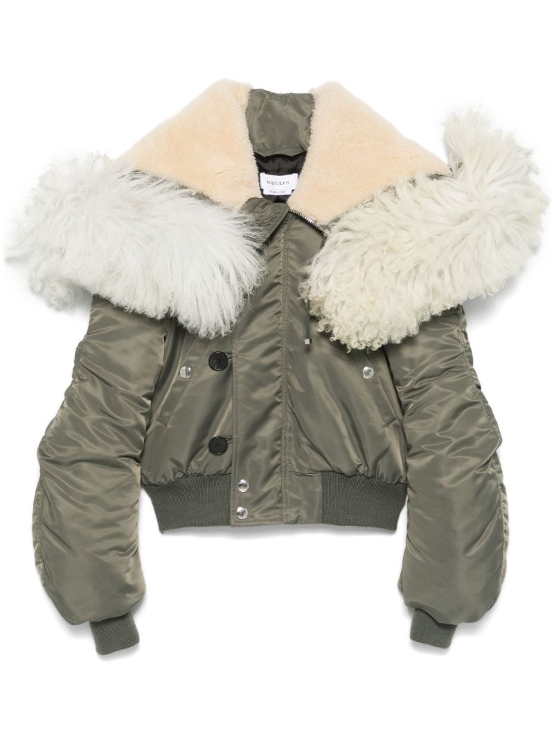 Shearling-collar Bomber Jacket