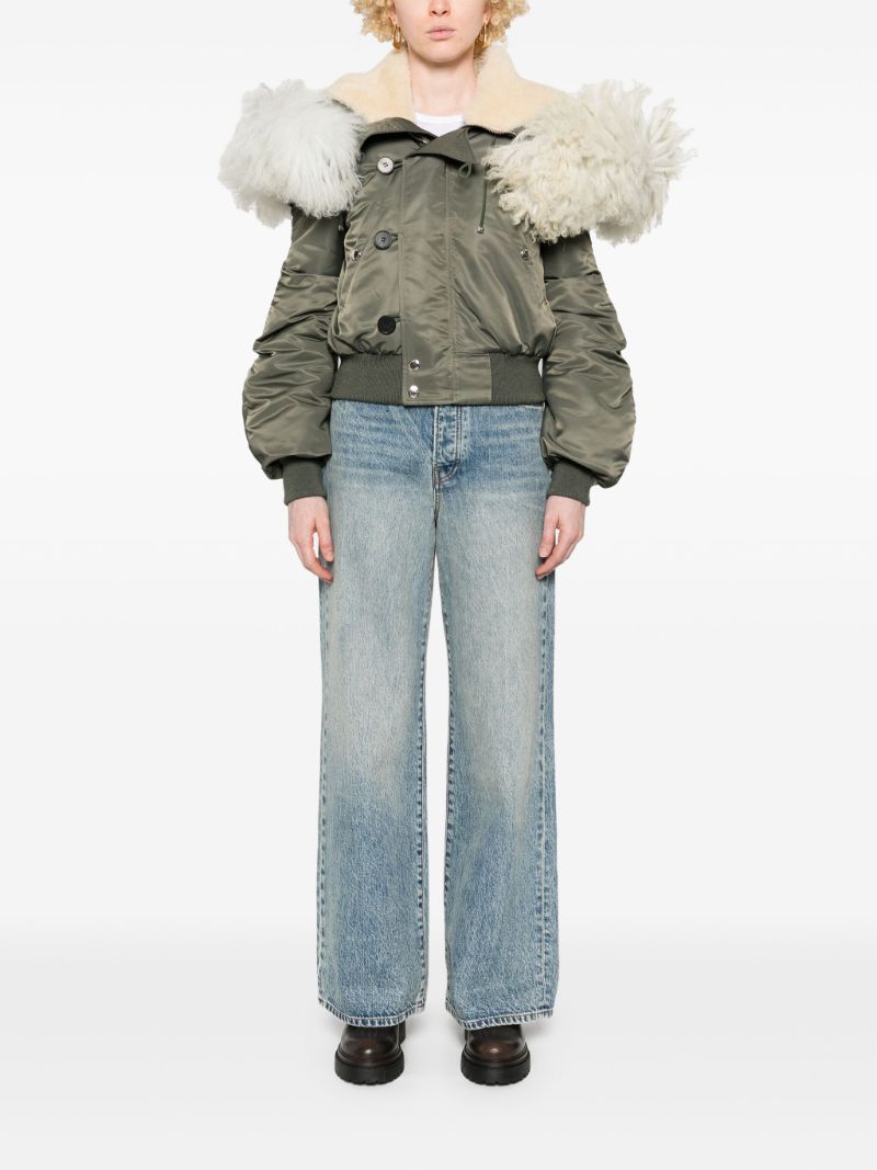 Shearling-collar Bomber Jacket