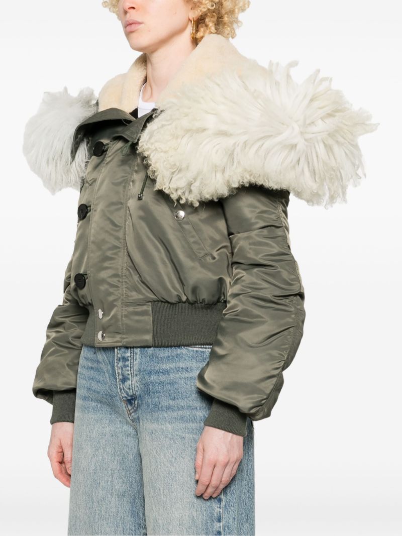 Shearling-collar Bomber Jacket