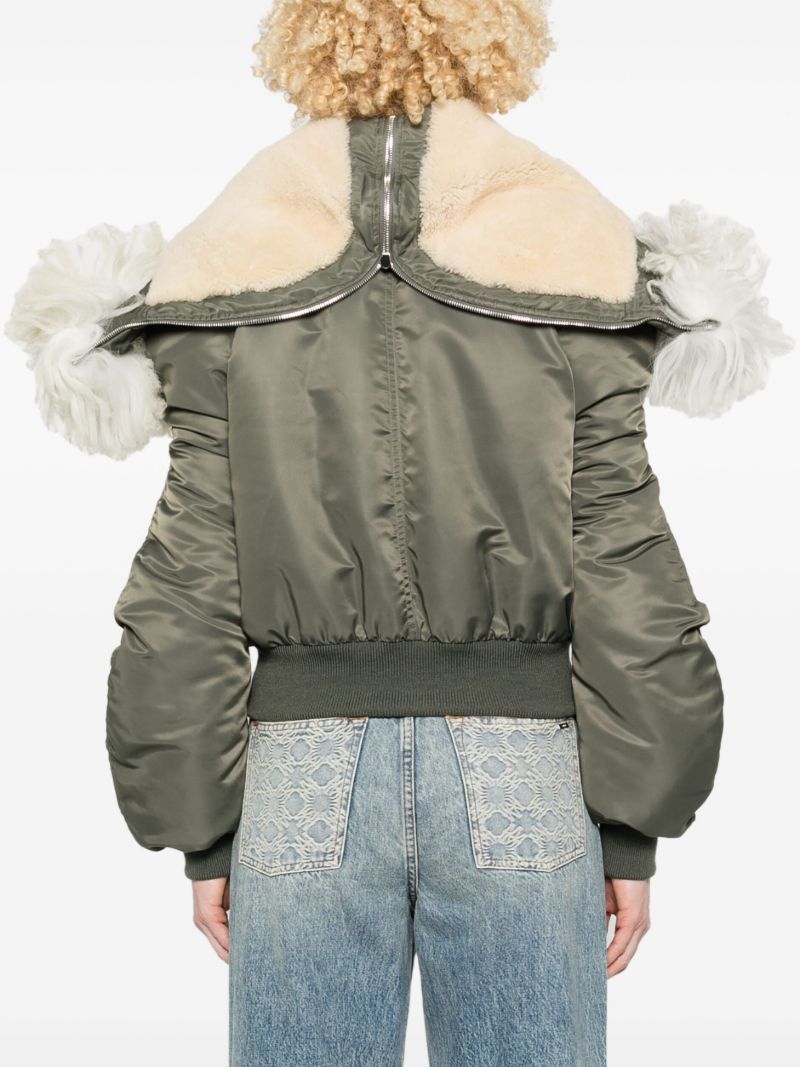 Shearling-collar Bomber Jacket