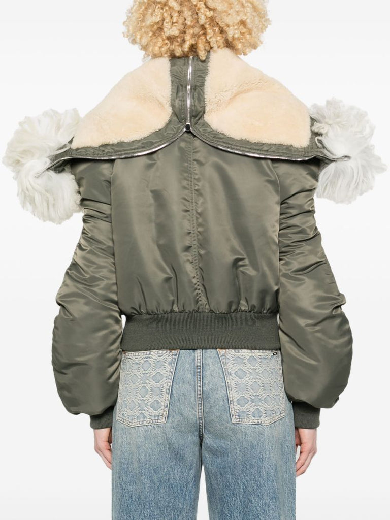 Shearling-collar Bomber Jacket