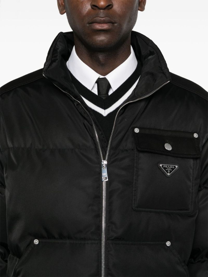 Black Triangle Logo Cotton Down Jacket