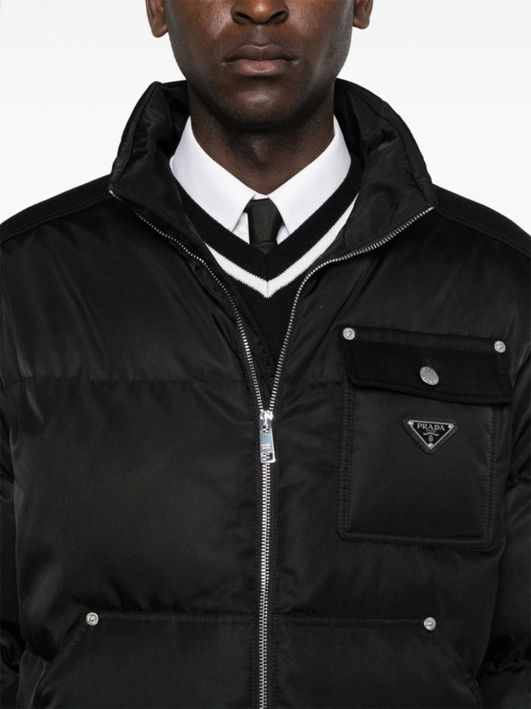 Black Triangle Logo Cotton Down Jacket